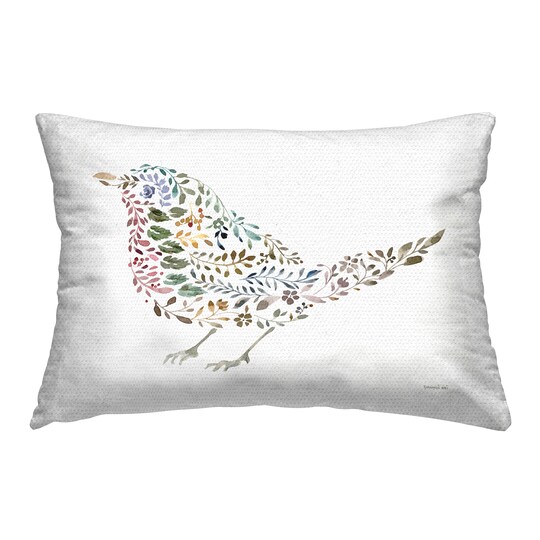 Stupell Industries; Floral Nature Bird Outdoor Printed Pillow Design by Danhui Nai, 14 x 7 x 20; Category:Pillows; Image:1